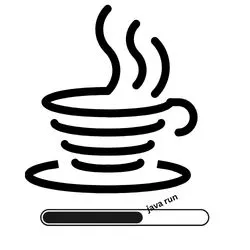 Java coffee cup illustration with a loading bar