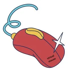 Illustrated red virtual mouse